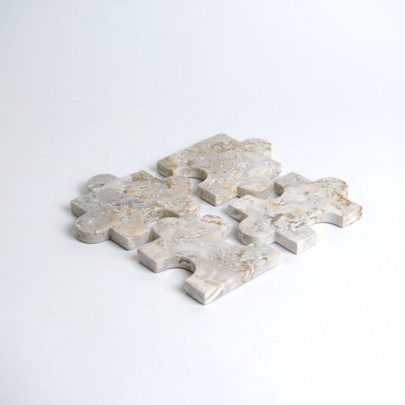 Handcrafted Soapstone Puzzle Coasters | Stone Trivet Set