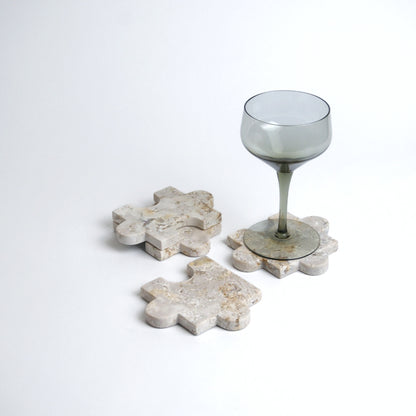 Handcrafted Soapstone Puzzle Coasters | Stone Trivet Set