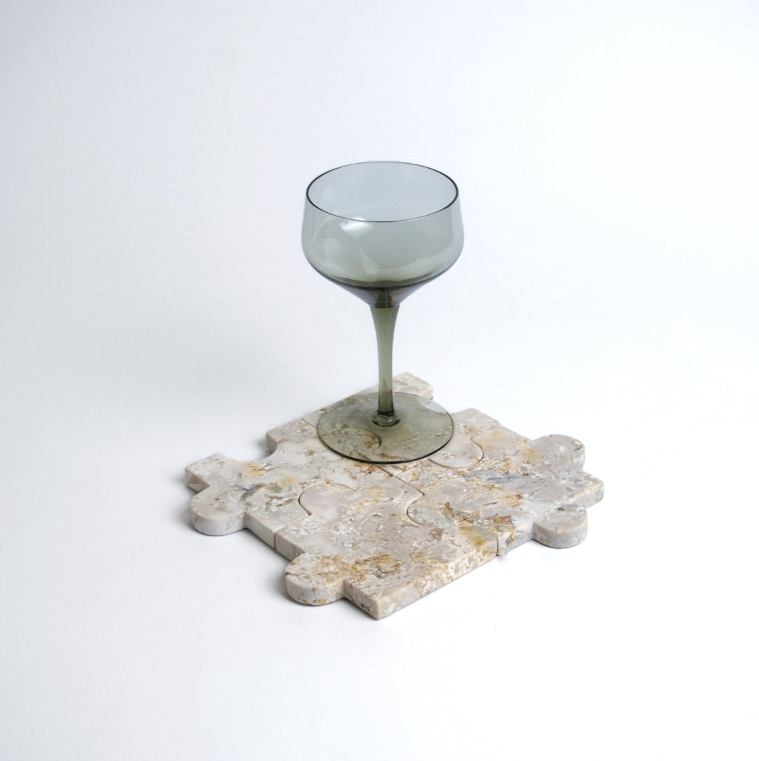 Handcrafted Soapstone Puzzle Coasters | Stone Trivet Set