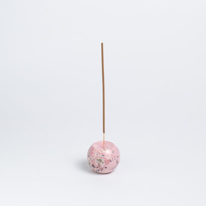 Gemstone sphere incense holder - Rhodonite pink