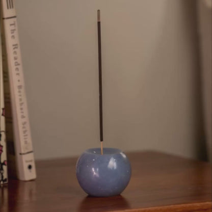 Gemstone sphere incense holder - Rhodonite pink