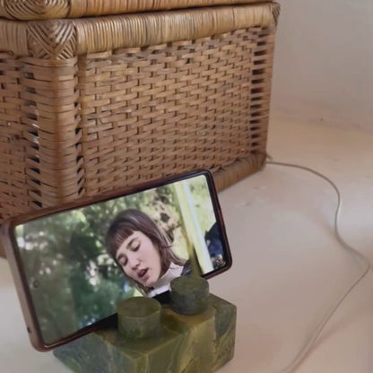 Brick Puzzle Phone Stand Holder - Serpentine Green