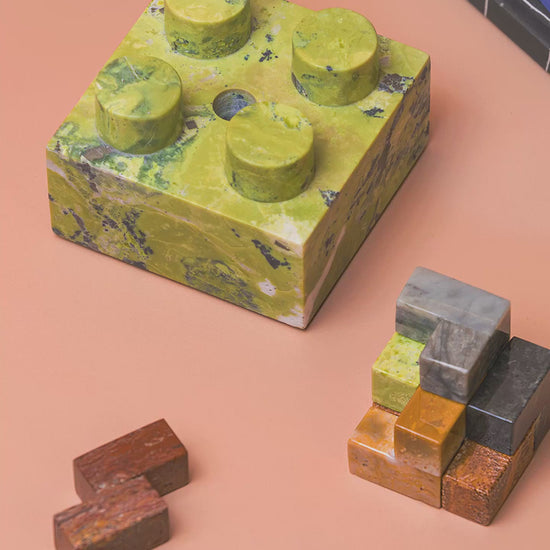 Brick Puzzle Phone Stand Holder - Serpentine Green