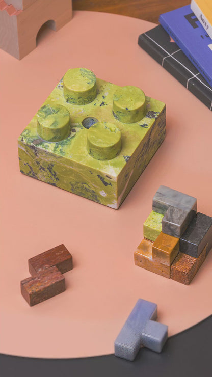 Brick Puzzle Phone Stand Holder - Serpentine Green