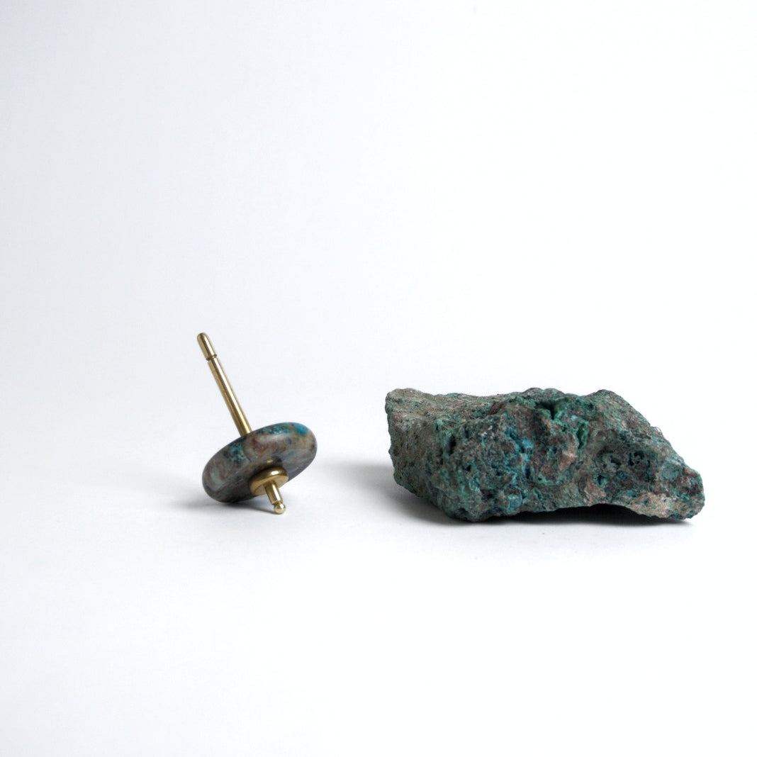Kinetic Gemstone & Brass Spin Top | Sculptural Desk Object | Green Nefrite