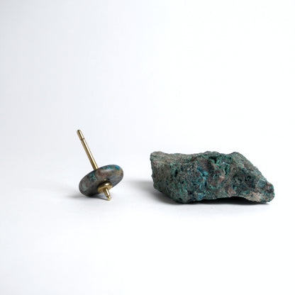 Kinetic Gemstone & Brass Spin Top | Sculptural Desk Object | Green Nefrite