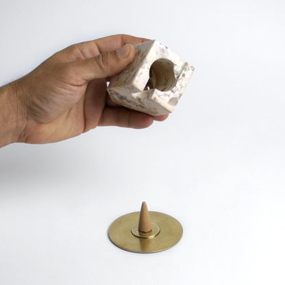 The Stone Casita | Sculptural Incense Burner & Cord Weight | Creamy Soapstone