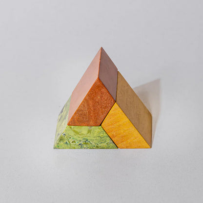 Triangle 3D Gemstone puzzle – Serpentine, Soapstone & Jasper