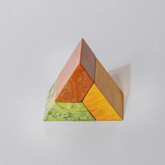 Triangle 3D Gemstone puzzle – Serpentine, Soapstone & Jasper