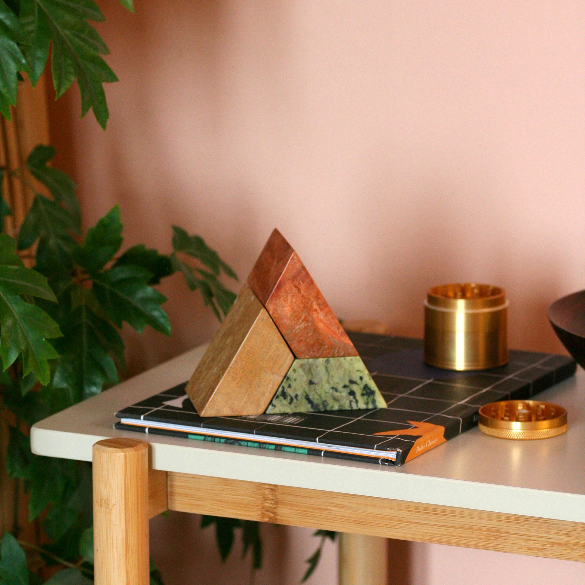 Triangle 3D Gemstone puzzle – Serpentine, Soapstone & Jasper